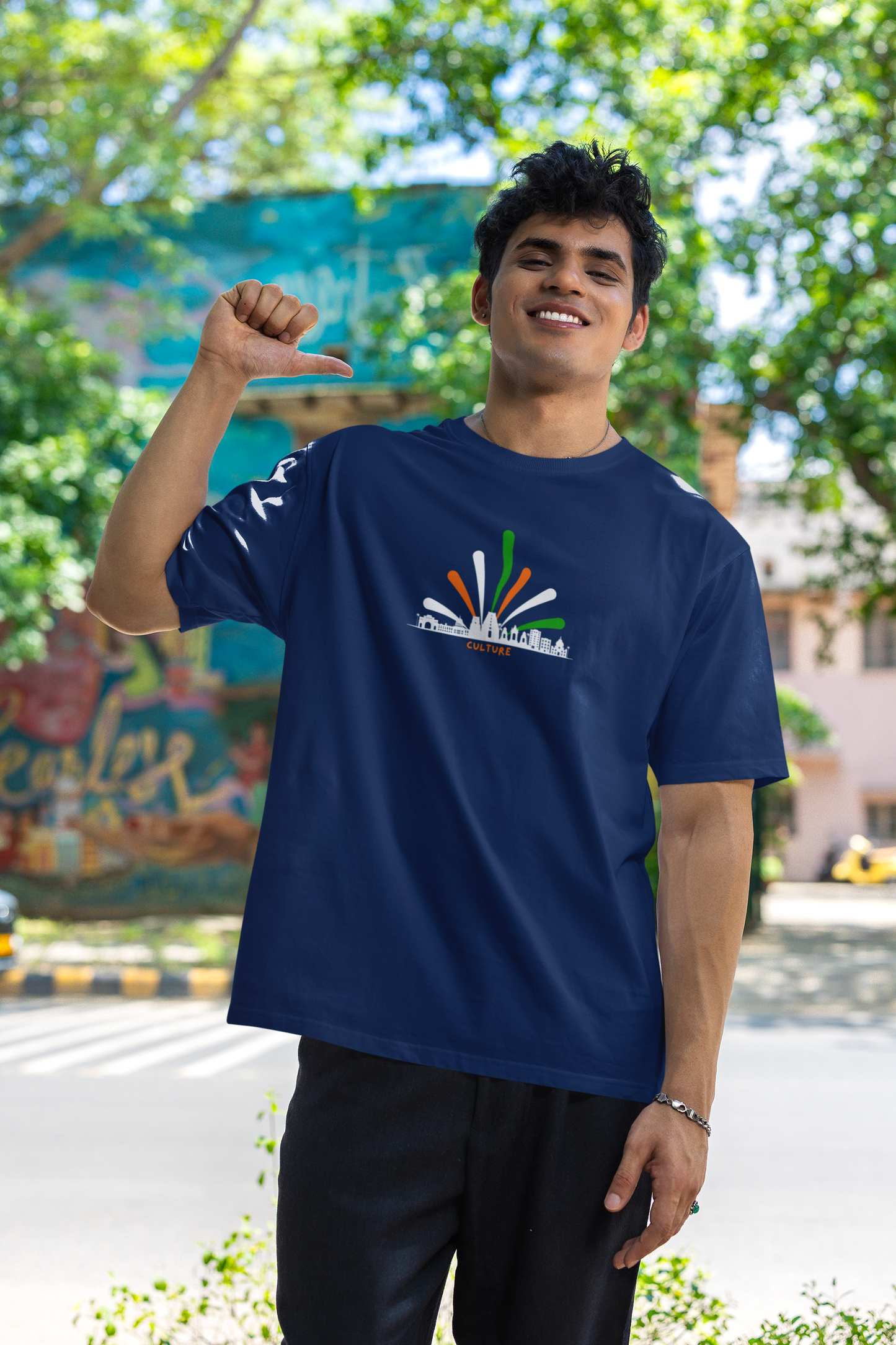 Oversized T Shirt - Indian Culture Inspired