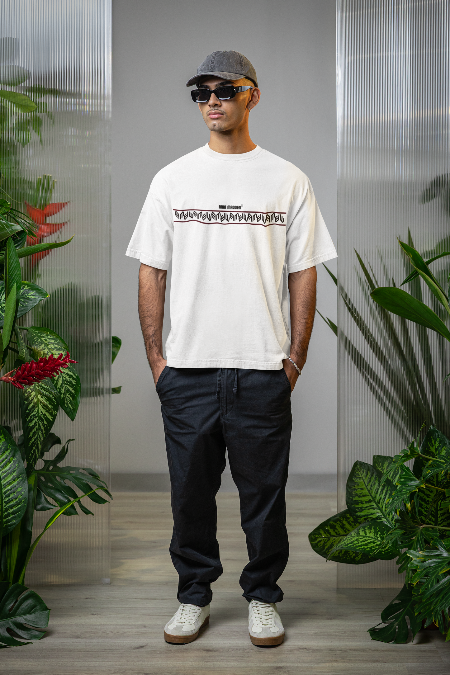 Oversized T Shirt - Rm logo Stripe with Name