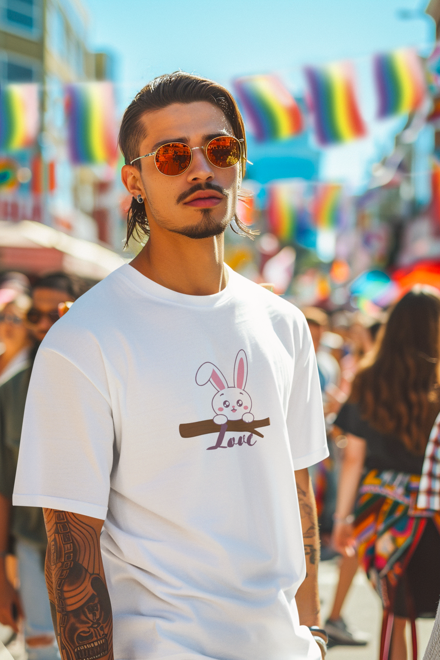 Classic Fit T Shirt - Cute Rabbit print