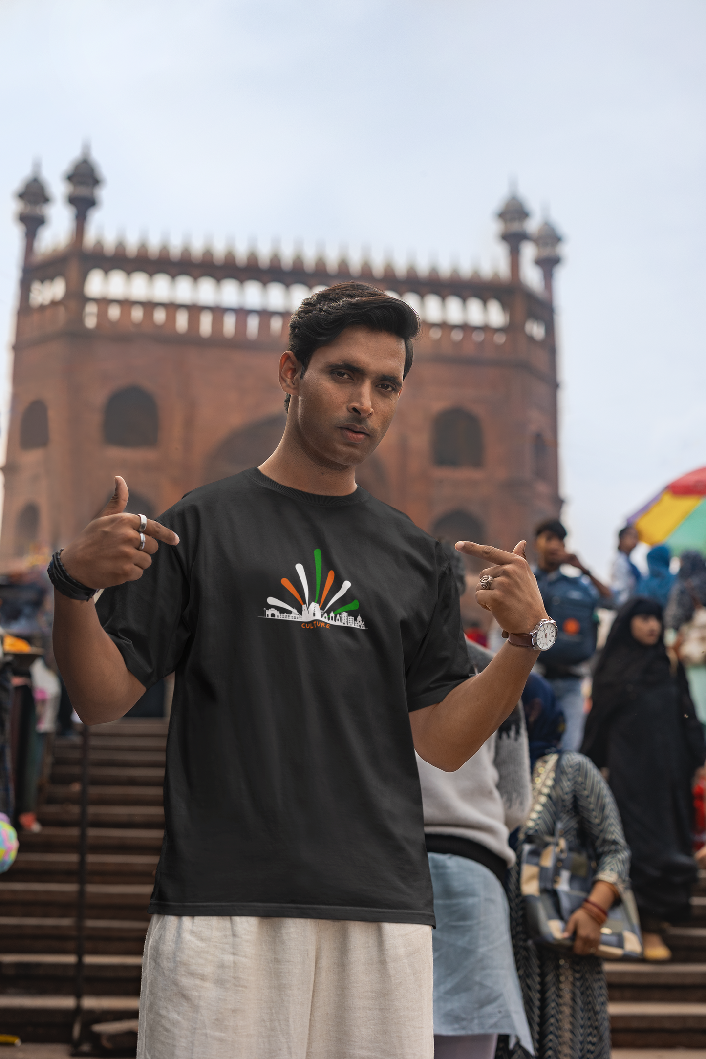 Oversized T Shirt - Indian Culture Inspired